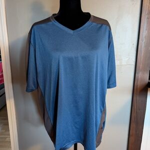 Reebok Blue and Gray Short Sleeve Athletic Tee